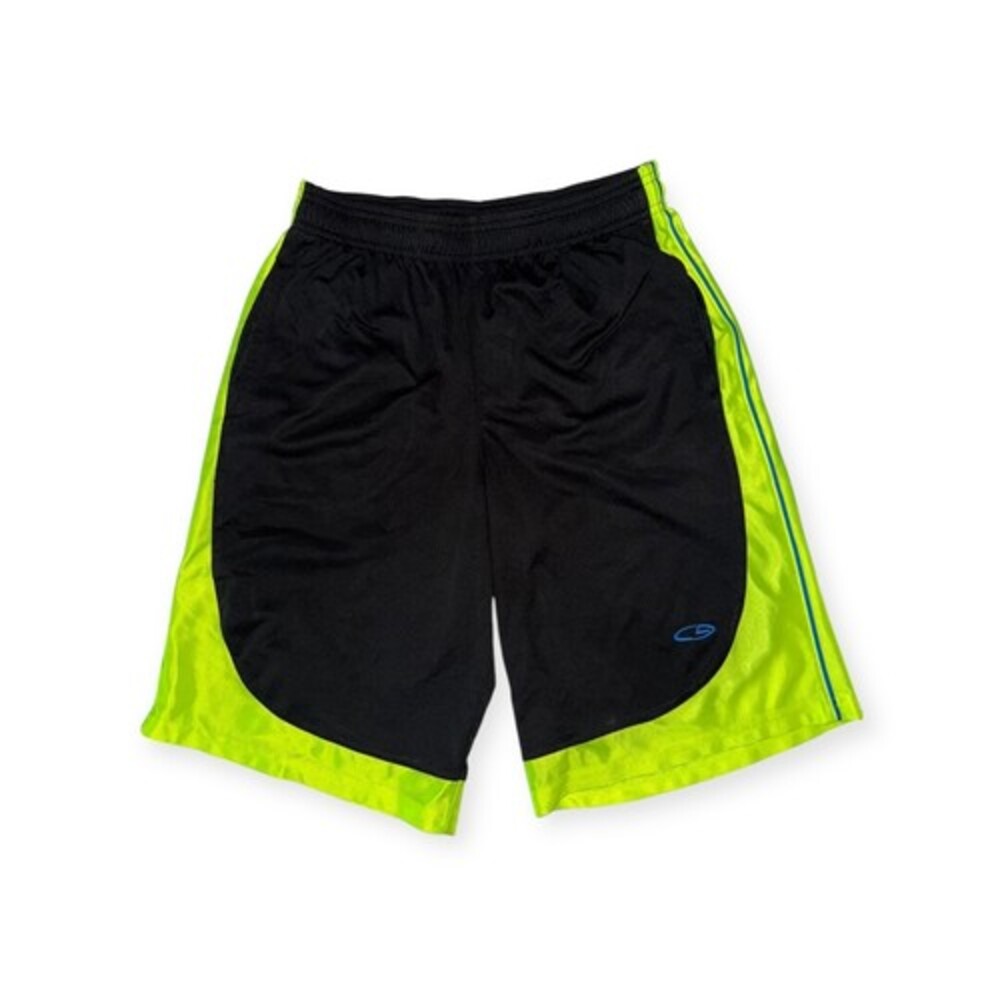 Boys' Black and Neon Green Athletic Shorts